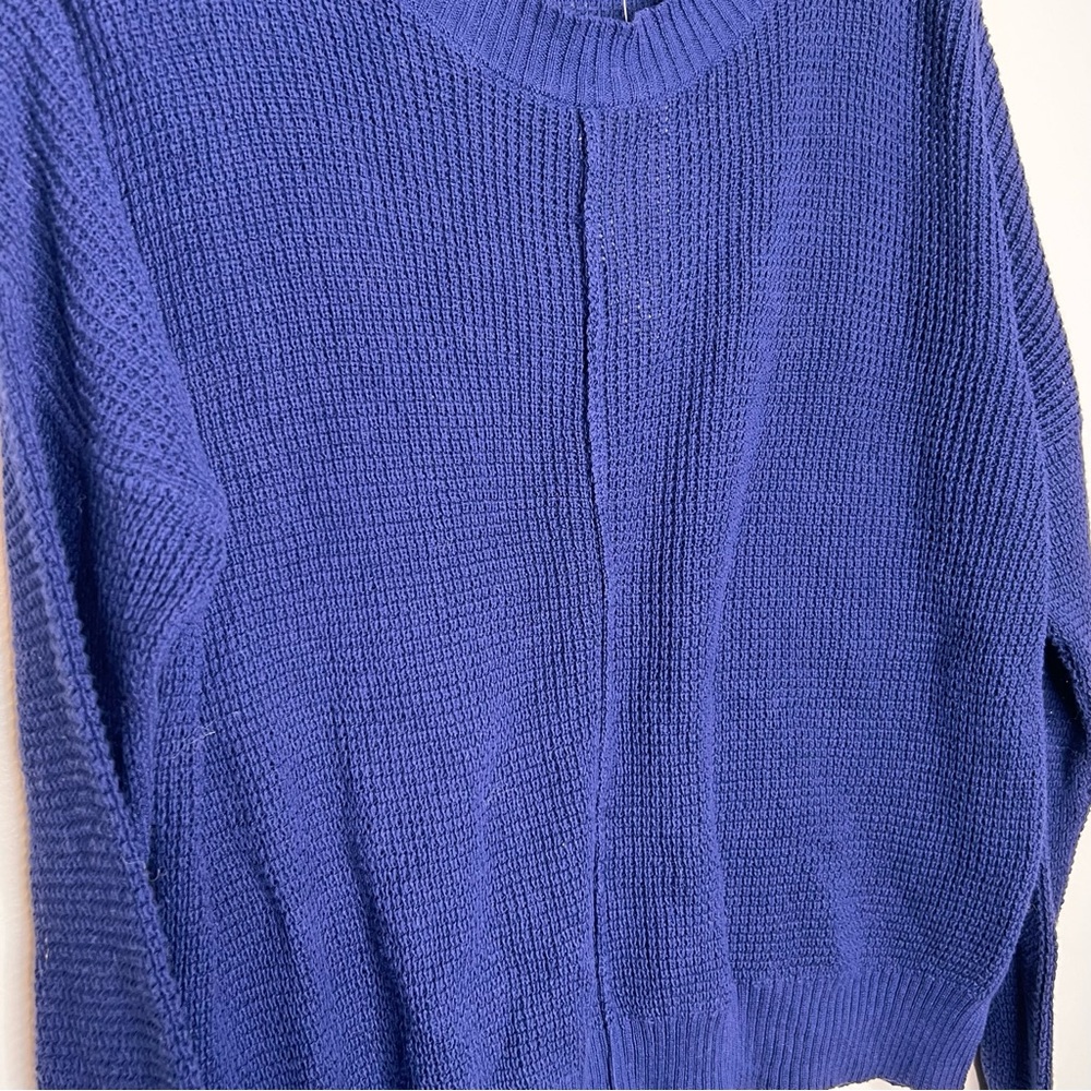 NEW Sweet Romeo seed stitched knit sweater navy S - Picture 4 of 5